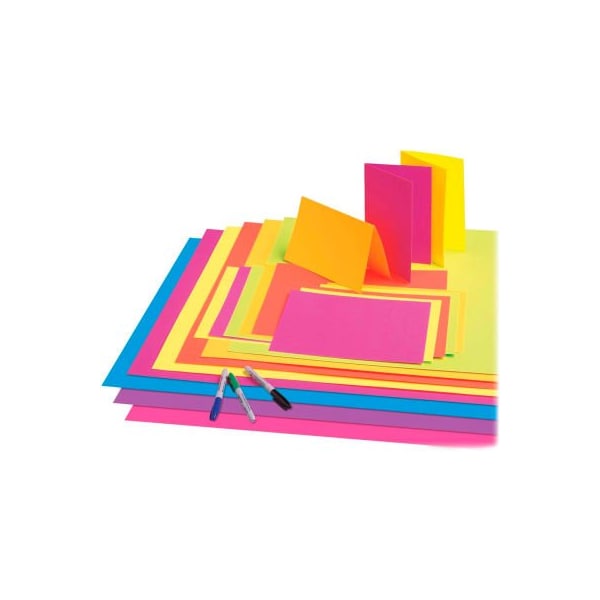 Pacon Corporation Pacon Fade-Resistant Poster Board, 22"W x 28"H, Neon Lime, 25/Carton 54111 - main